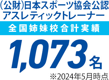 （公財）日本体育協会公認アスレティックトレーナー 全国姉妹校合計実績 1073名※2024年5月時点